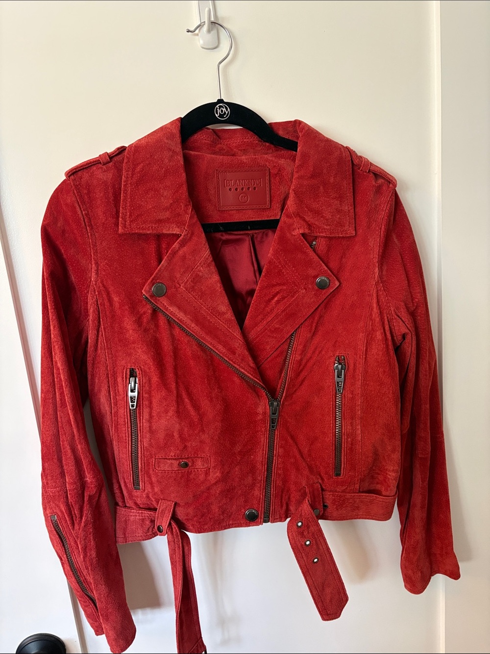 Blank NYC Red Suede Moto Jacket - Women